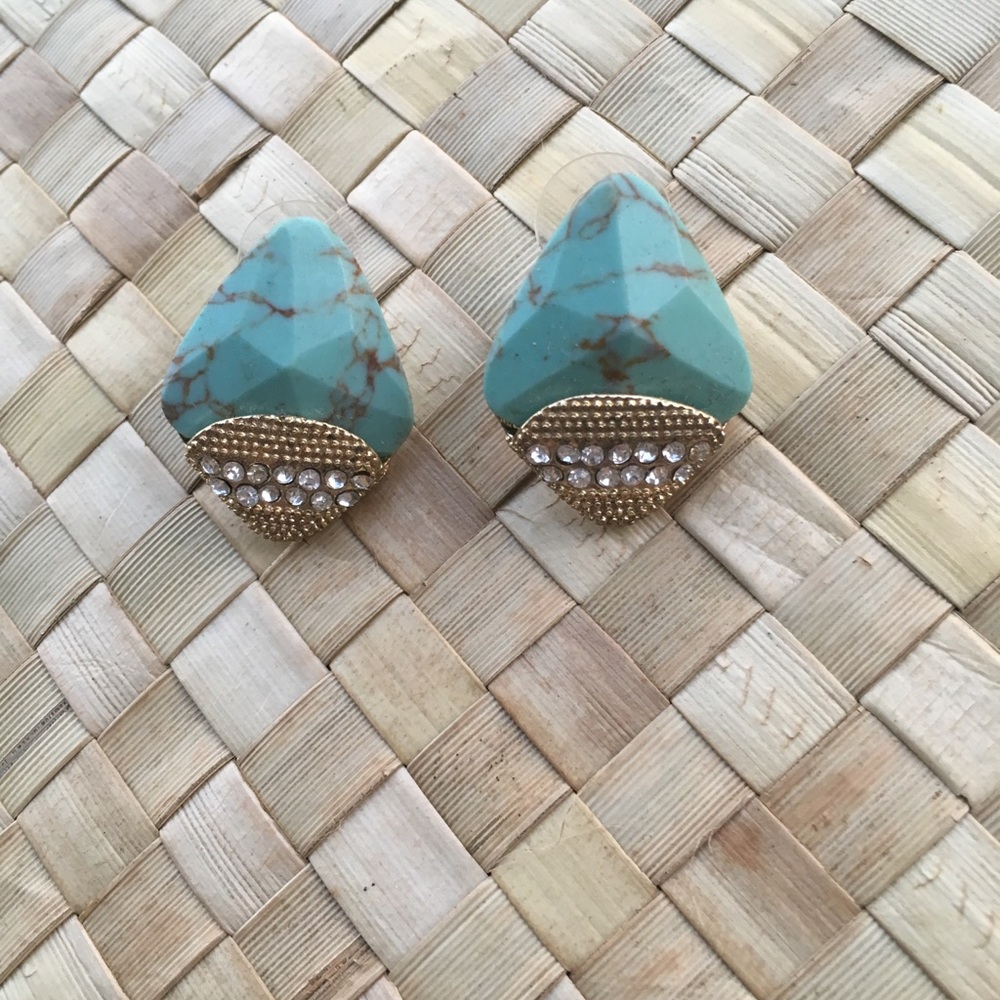 Faux turquoise earrings